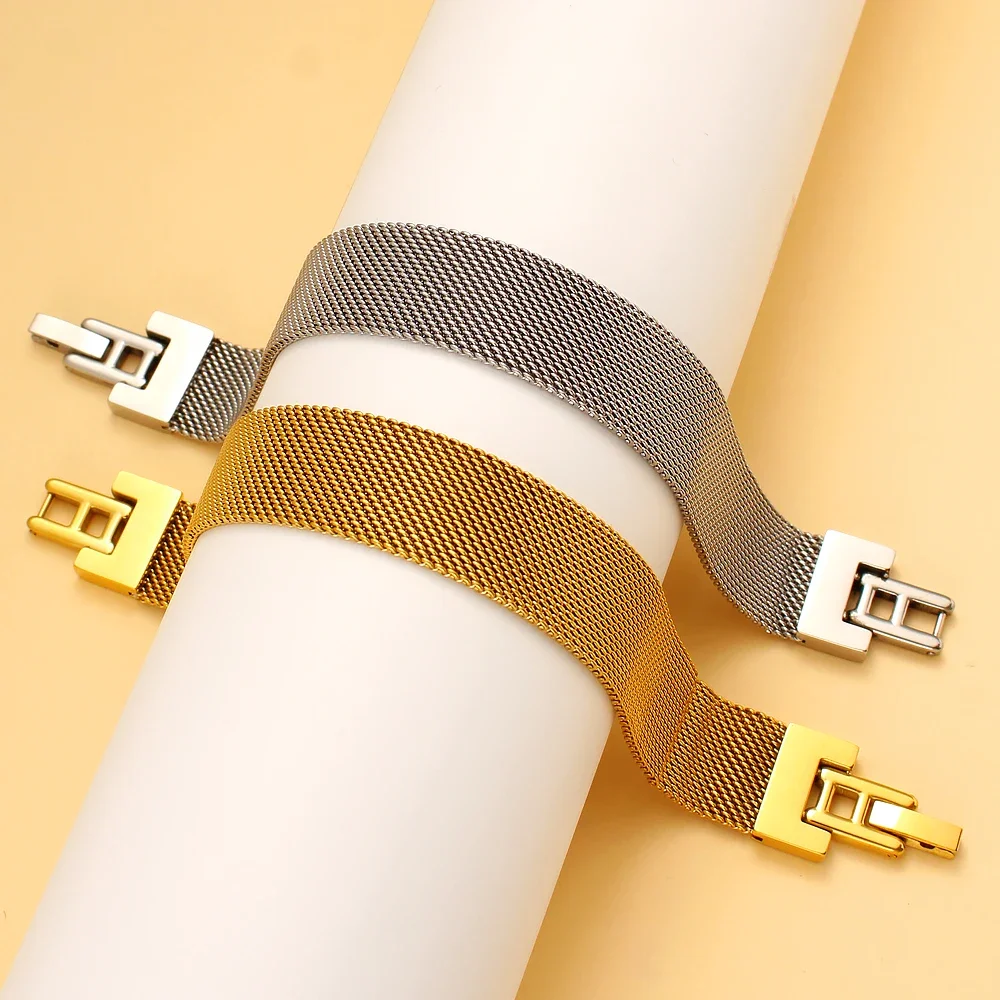 Большой металлический браслет из нержавеющей стали 14 мм