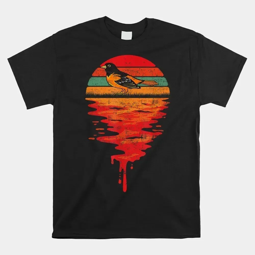 HOT SALE!! Baltimore Oriole Retro Sunset Vintage T-shirt Size S-5XL High Quality 100%Cotton Short Sleeve