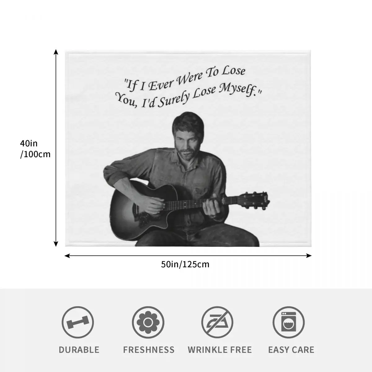 Фото Плед Joel (TLOU) If I Ever Were To Lose You Art Throw Blanket, портативное легкое одеяло для путешествий и кемпинга №4
