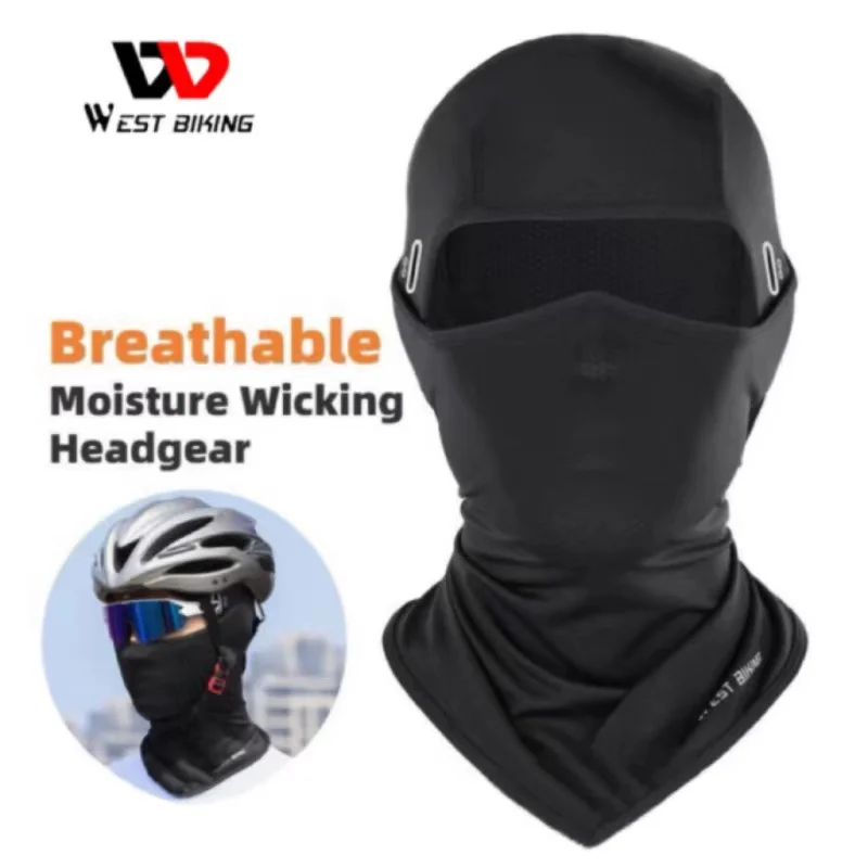 

WEST BIKING Summer Outdoor Cycling Balaclava Full Face UV Protection Quick Off Mask Motorcycle Hood Moisture Wicking Sports Caps