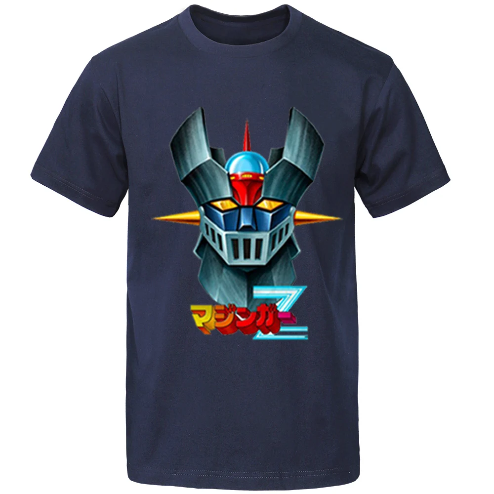 

Футболка Mazinger Z мужская с принтом из аниме, хлопковая рубашка с графическим принтом, топ с коротким рукавом и круглым вырезом, уличная одежда, на лето