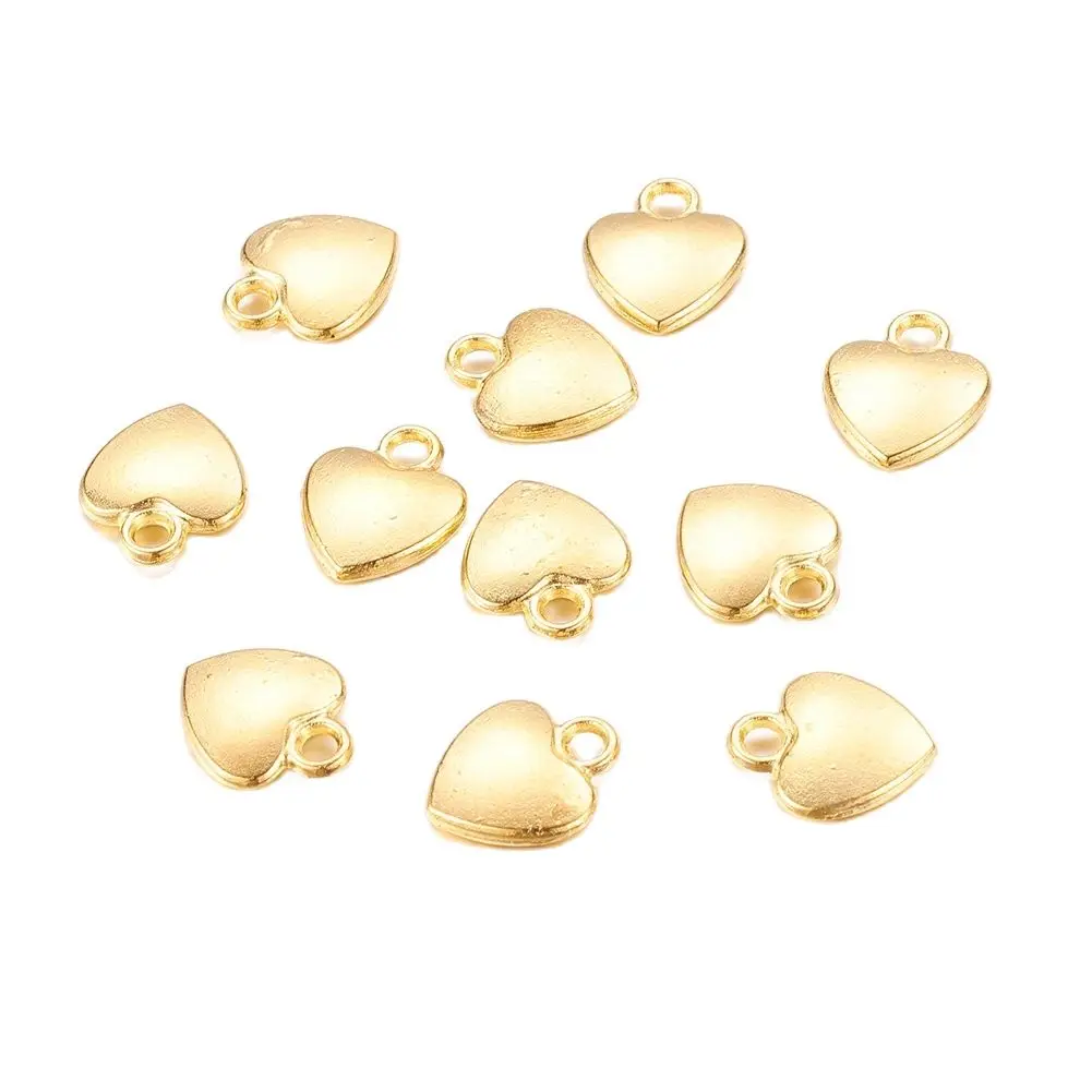 

Pandahall 100Pcs Heart Shape Tibetan Style Alloy Pendants Gold Color Charms For Necklace Bracelet Earring Jewelry Making Gift