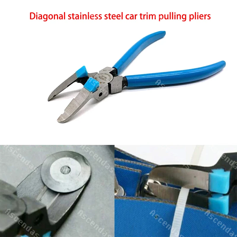 New Multifunctional Cutting Pliers, Oblique Stainless Steel Auto Trim Puller Pliers Auto Panel Puller Clamp Pry Plastic Rivet Fa