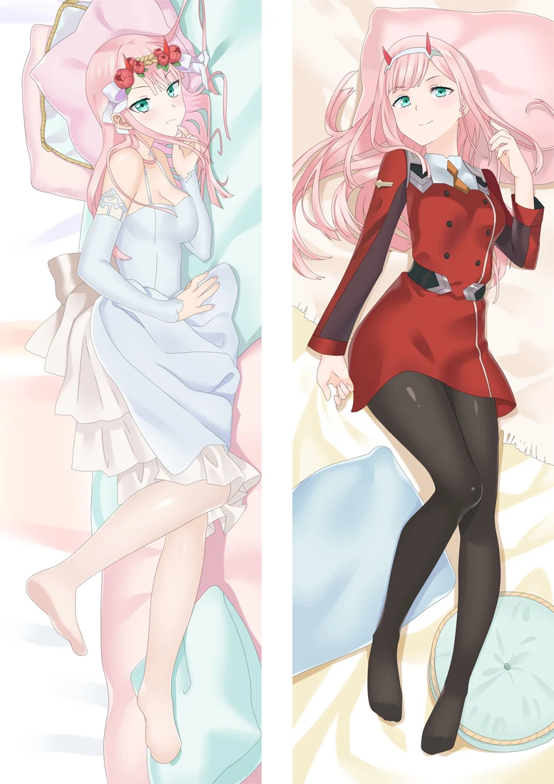 

02 Zero Two Dakimakura Pillowcase Darling In The Franxx Hugging Body Cushion Case Otaku Fullbody Pillow Cover Home Bedding Gift
