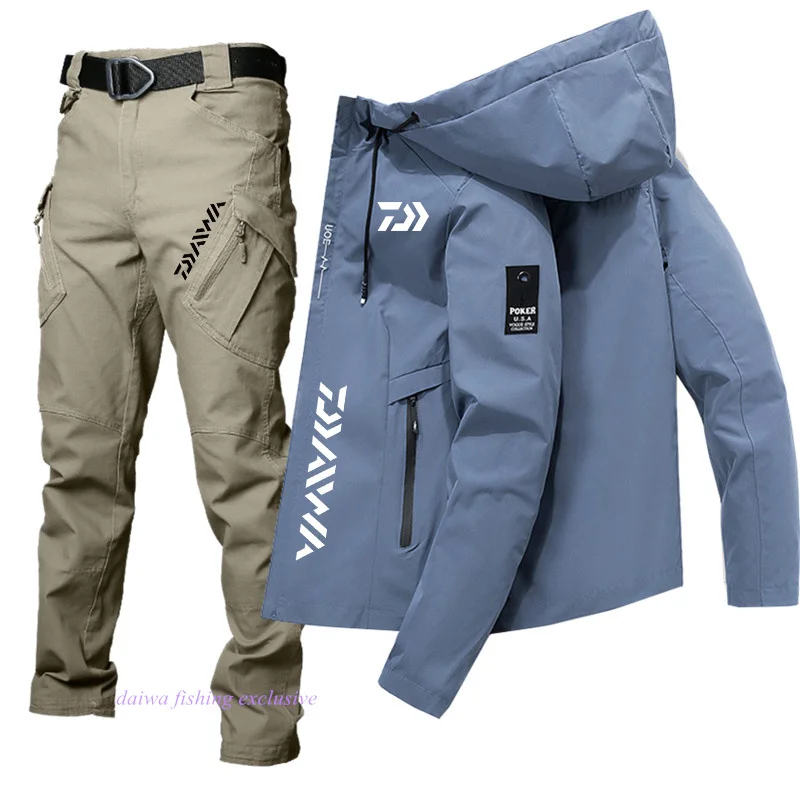 

2023 New DAIWA Men's Fishing Clothing Set Men's Outdoor Sports Mountaineering Sunscreen Fishing Hoodie and Pants DAIWA Fishing