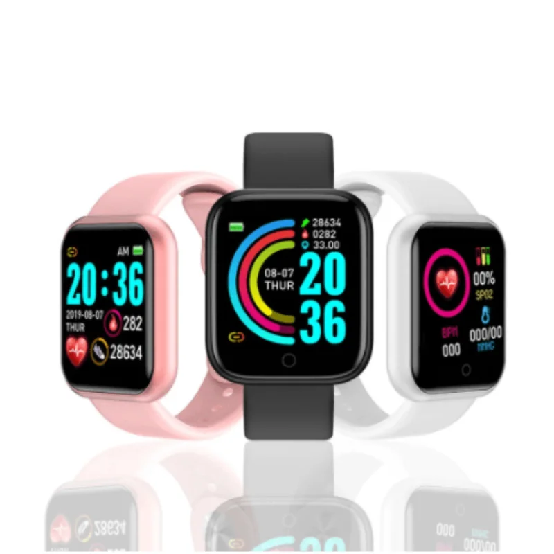 

Y68 relógio Sport Watches For Apple Android Digital smart Wristwatch Health Monitoring Men Women Watch Hours Step Count Children