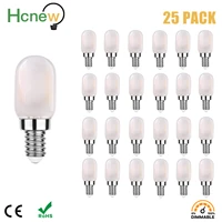 25pcslots e14 220v dimmable frosted glass t22 edison led filament night bulb 1w warm white 2700k tubular refrigerator lamp