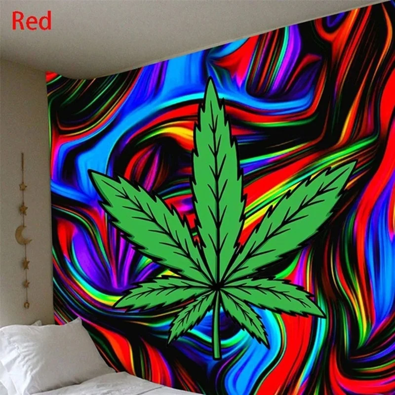

Цветной гобелен с цифровой печатью в виде кленового листа фоновый гобелен фон для гостиной Настенная картина украшение для дома