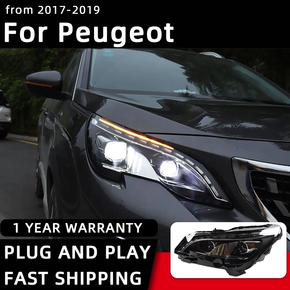 

Стайлинг автомобиля, фары для Peugeot 4008 5008 светодиодный ная фара 2017-2019, передняя фара, дневные Фотоэлектрические линзы, автомобильные аксессуа...