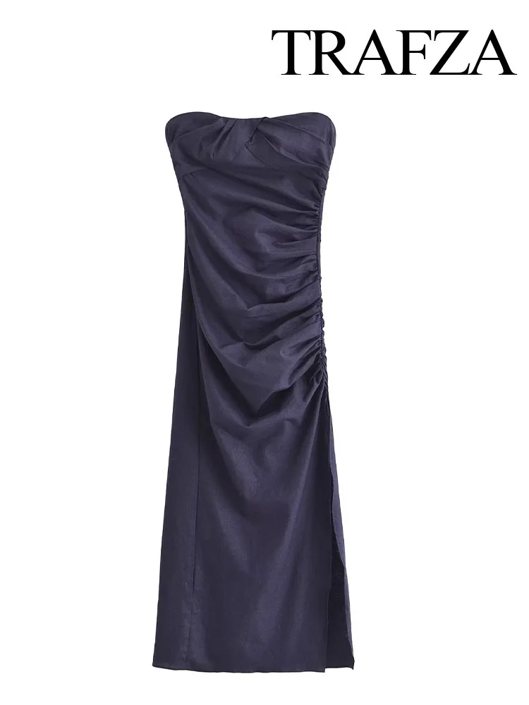 Женское летнее платье без рукавов с разрезом на подоле