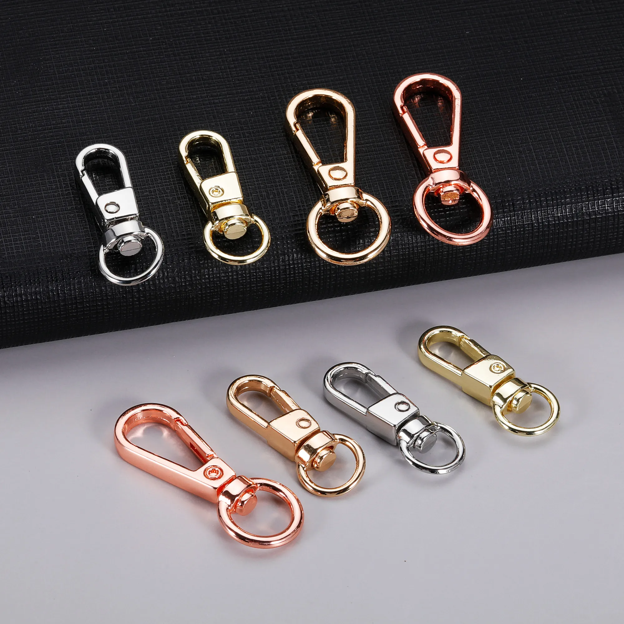 5pcs Metal Swivel O-ring Eye Snap Hook Trigger Clasps Clips for Leather Craft Bag Strap Belt Webbing Keychain S Size Wholesale