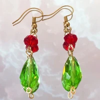 howls moving castle earrings gold anime earrings jade carnelian wizard earrings waste earrings with glass