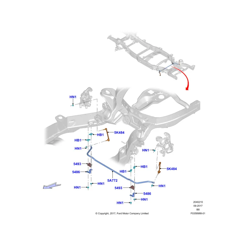 Стабилизатор передний и задний для экспедиции Ford K750052 7L1Z5K484AB ZY68071049 45G20667 5451667