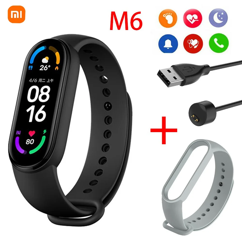 

XIAOMI M6 Smart Bracelet Women Men Kids Heart Rate Blood Pressure Monitor Waterproof Sports Band Fitness Tracker Smartwatches