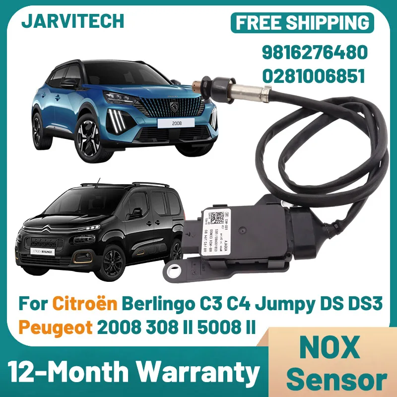 Фото Новый датчик NOX 9816276480 для CITROEN Berlingo, C-ELYSEE, C3, C4 III, Jumpy, DS, DS3, DS4, для Peugeot 2008, 3008, 308, 301, 5008, 0281006851