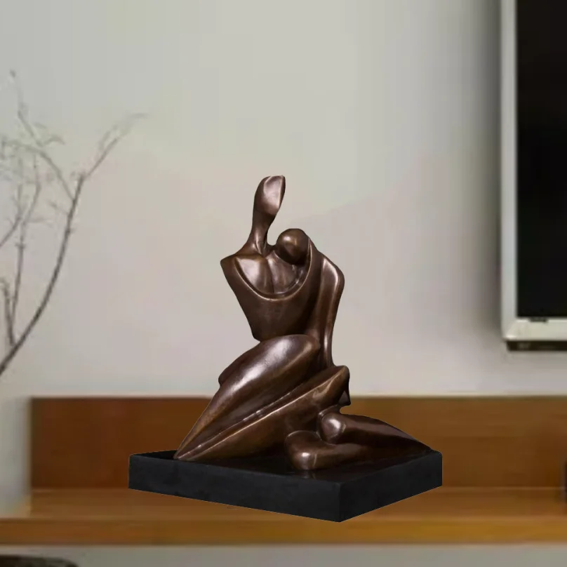Женская и мужская статуя бронзовая абстрактная скульптура для влюбленных пар