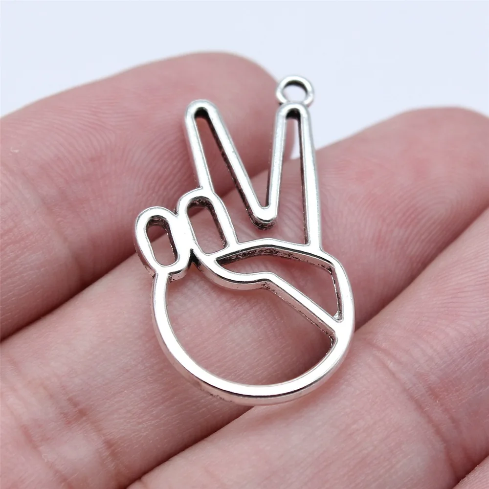 WYSIWYG, 10 шт., 17x31 мм, античное серебро, цвет, полые, да, подвески в виде жеста «Коза», подвеска для изготовления ювелирных изделий своими руками