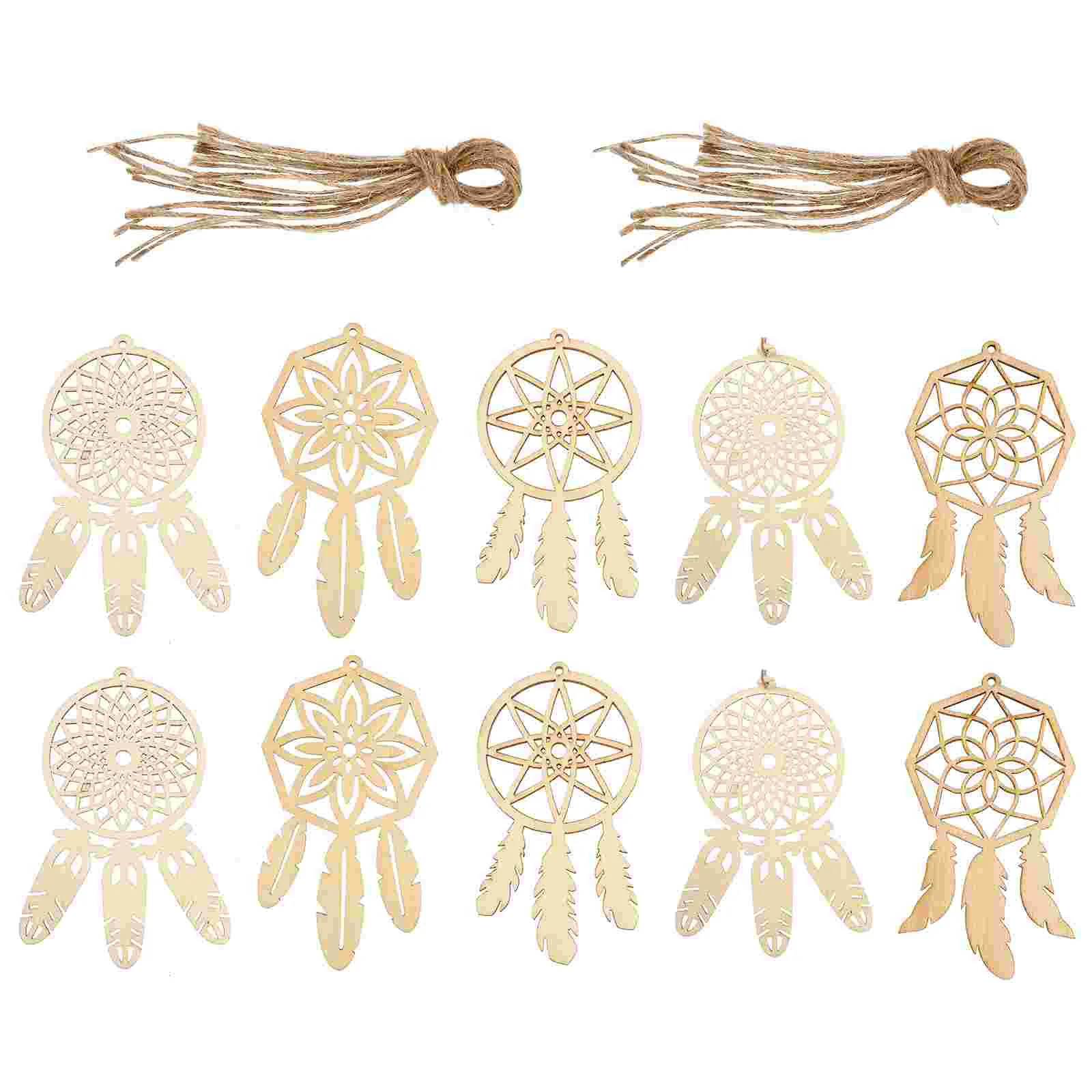 

50 Pcs Wall Hanging Decoration Wooden Dreamcatcher Home Pendant Adornment Manual Craft Delicate Stained glass