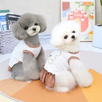 cute pet dogs clothes embroidery bear dog t shirt couples outfit for small puppy kitten clothing chihuahua bichon pet costumes