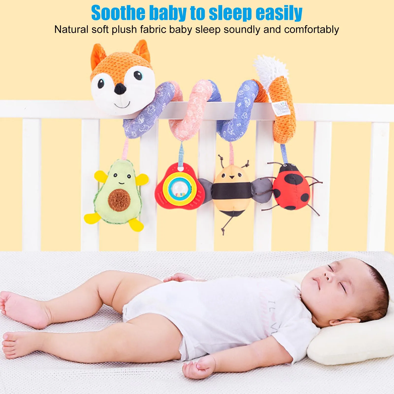 

Crib Spiral Toys Baby Car Seat Pram Toy Fox Bed Stroller Rattle Toys Musical Activity Play Center For Toddlers Newborn Infants