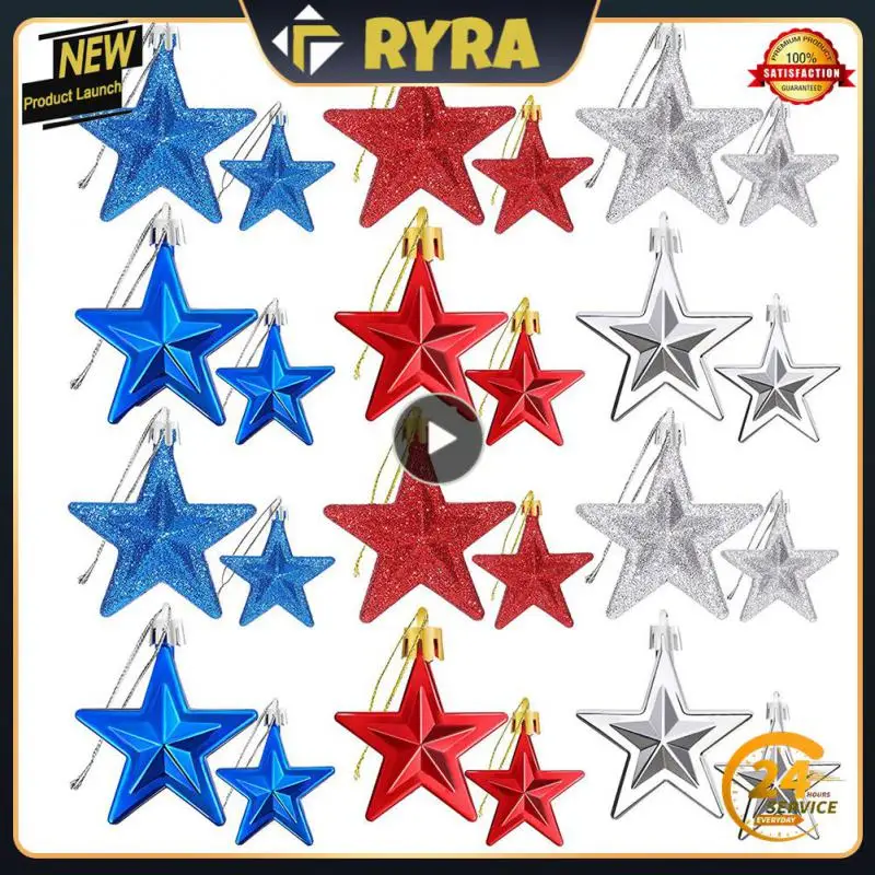 

Star-shaped Hanging Ornament Pentagram Pendant Independence Day Ornament Festival Party Decor Durable Patriotic Themed Plastic