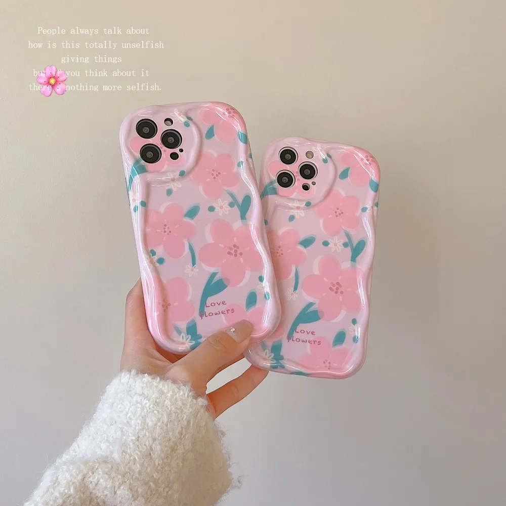 

Pink Flowers Pattern Phone Case For iphone 12Promax 12Pro 12 11 13ProMax 13Pro 13 14 14Pro 14Plus 14Promax Soft Shell