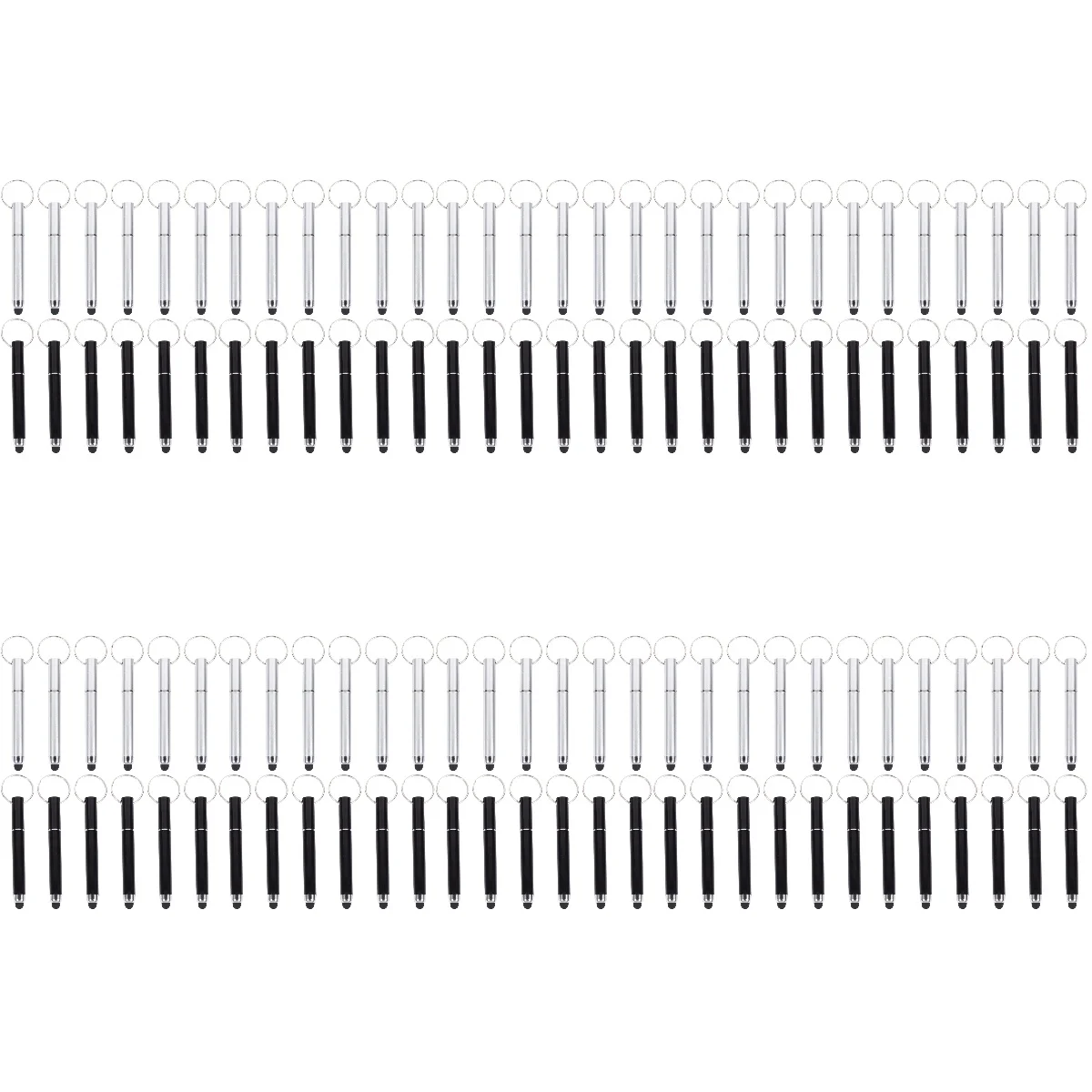 

120 Pcs Touch Screen Ballpoint Pen Key Rings Stylus Chain Plastic Keyring Capacitive