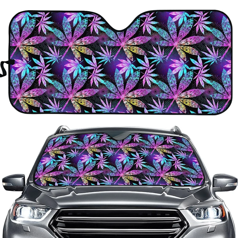 

Солнцезащитный козырек HUGSIDEA с узором листьев для лобового стекла, солнцезащитный козырек для водителя автомобиля, универсальные автомобил...