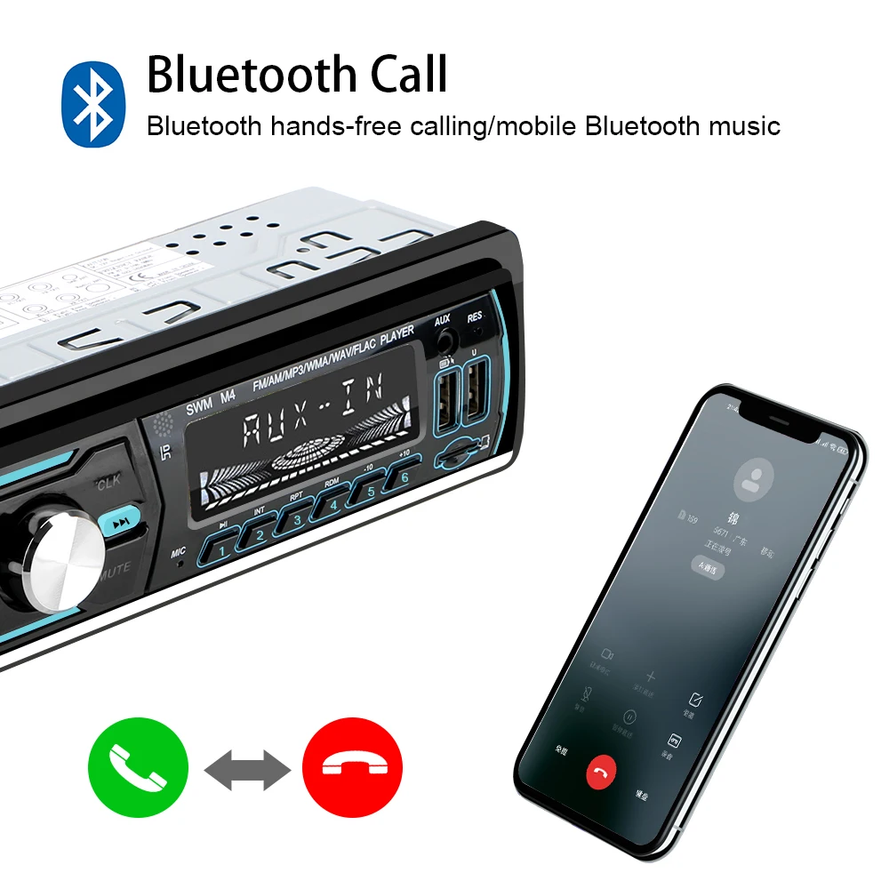 Цифровой медиаприемник LEEPEE 1 Din автомобильный стерео-радиоприемник с Bluetooth
