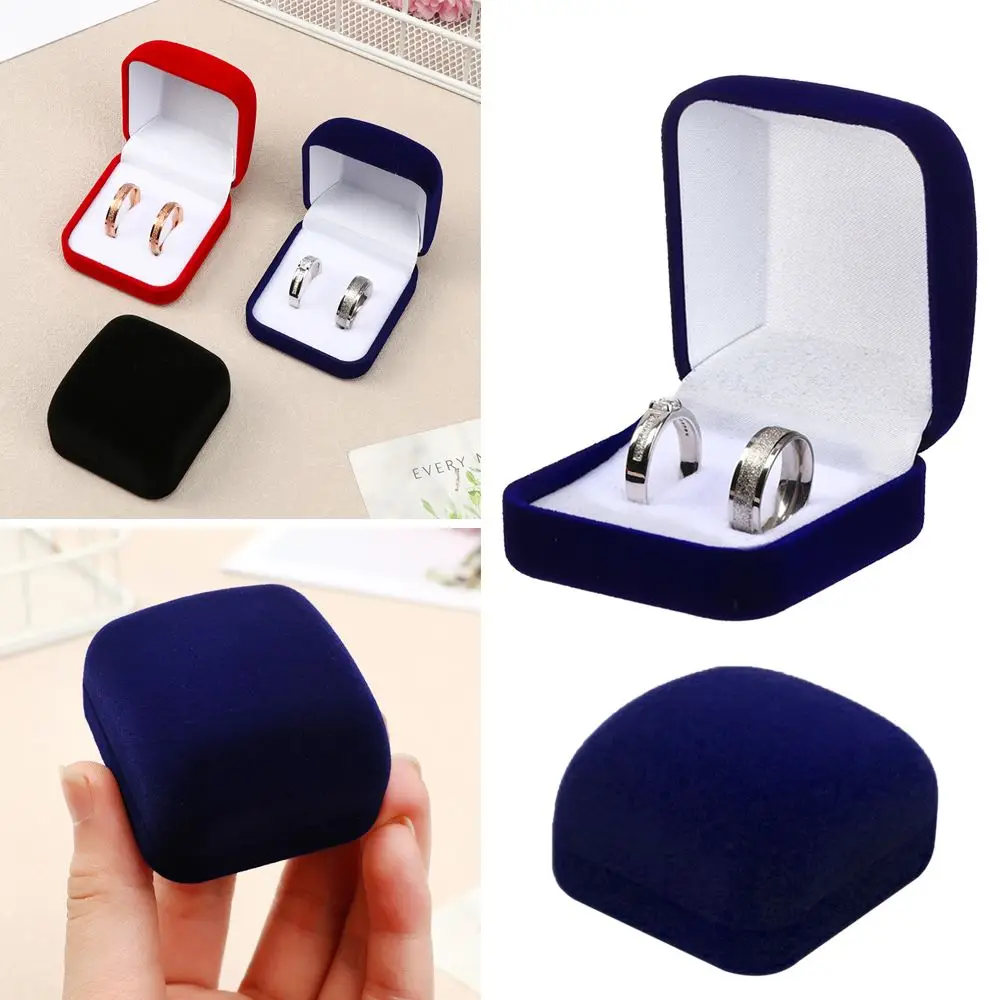 

Органайзер для ювелирных украшений для помолвки, изысканная бархатная шкатулка для свадебных украшений, шкатулка для демонстрации колец, шкатулка для хранения двойных колец