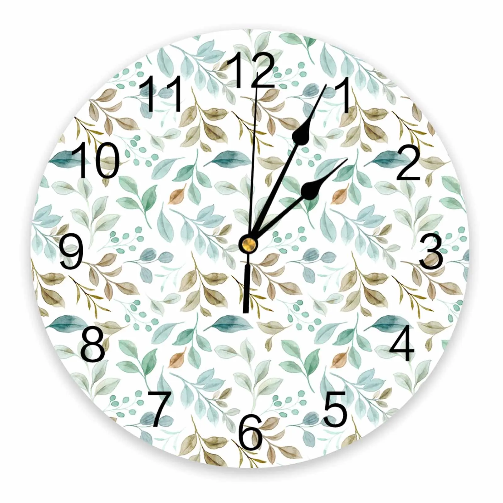 Настенные часы в пасторальном стиле с листьями и растениями большие современные