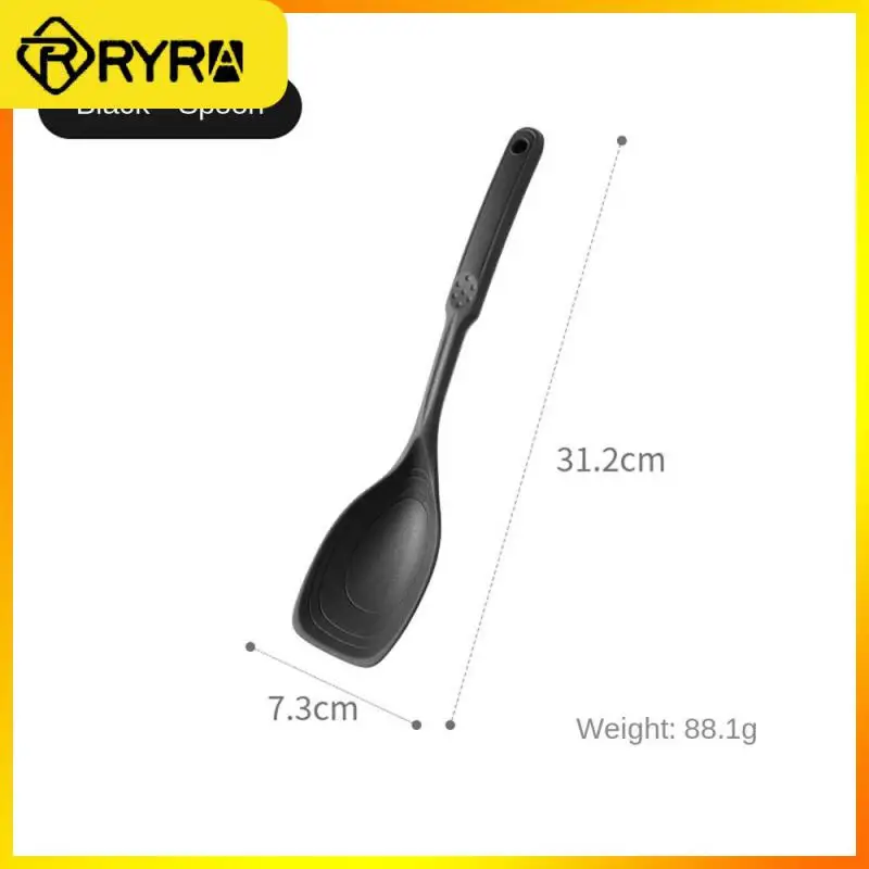 

Silicone Stirring Scooping Round Handle Hold Comfortable Mixing Spoon High Temperature Resistance Large Cooking Utensils