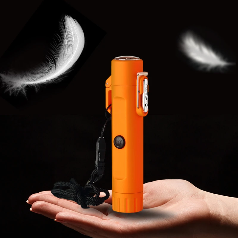 

Arc Usb Camping Outdoor Survival Plasma Lighter with Flashlight Compass Survival Waterproof Windproof Lighter