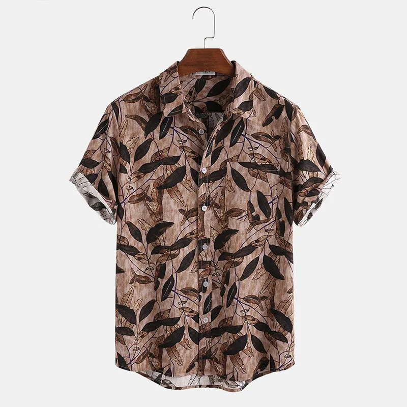 

Men Clothing 2022 Summer New Men's Short-sleeved Fashion Casual Printed Shirt Lapel Single-breasted Camisas Para Hombre