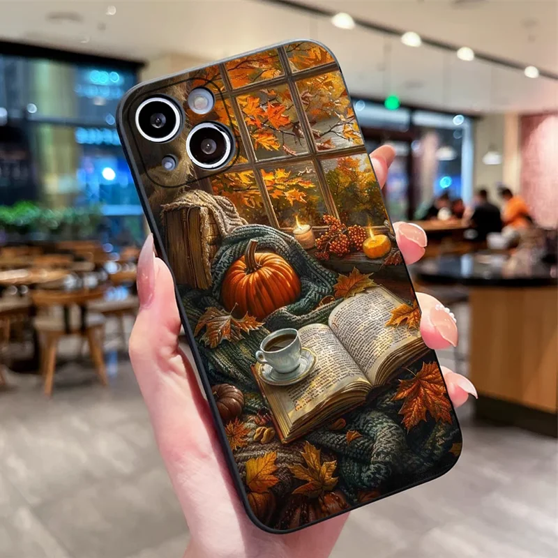 Фото Чехол для телефона с изображением тыквы и кленового листа для OnePlus 13 12 13R 11 10 9Pro Nord 4 N100 N20 CE3 ACE2 ACE3 Мягкий матовый чехол №3