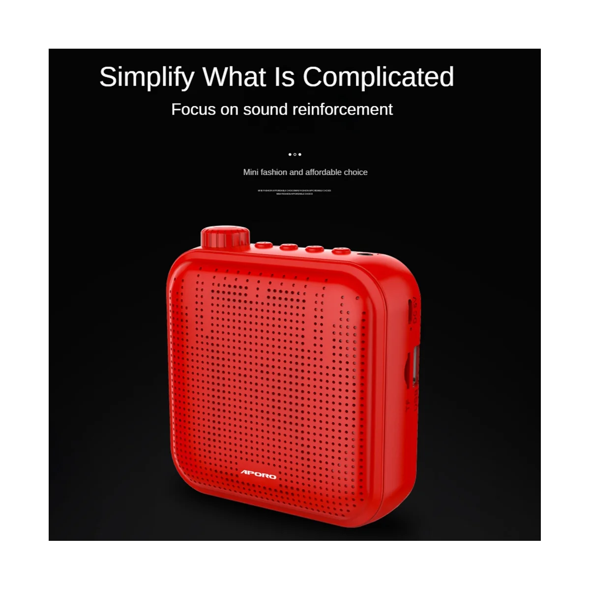 APORO T15 Portable Voice Amplifier Megaphone Mini Audio Speaker with Microphone Rechargeable Loudspeaker for Teachers Black images - 6