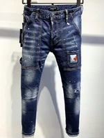 new men%e2%80%98s dsquared2 buttons jeans ripped for male skinny pants mens denim trousers top quality slim jeans 9636