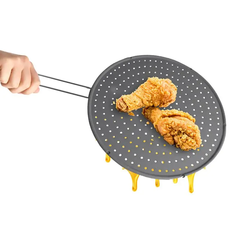 

Grip Splatter Screen For Frying Pan Stainless Steel Grease Cover Fits Many Pots & Pans Practical Kitchen Frying Pan Oil Proofing