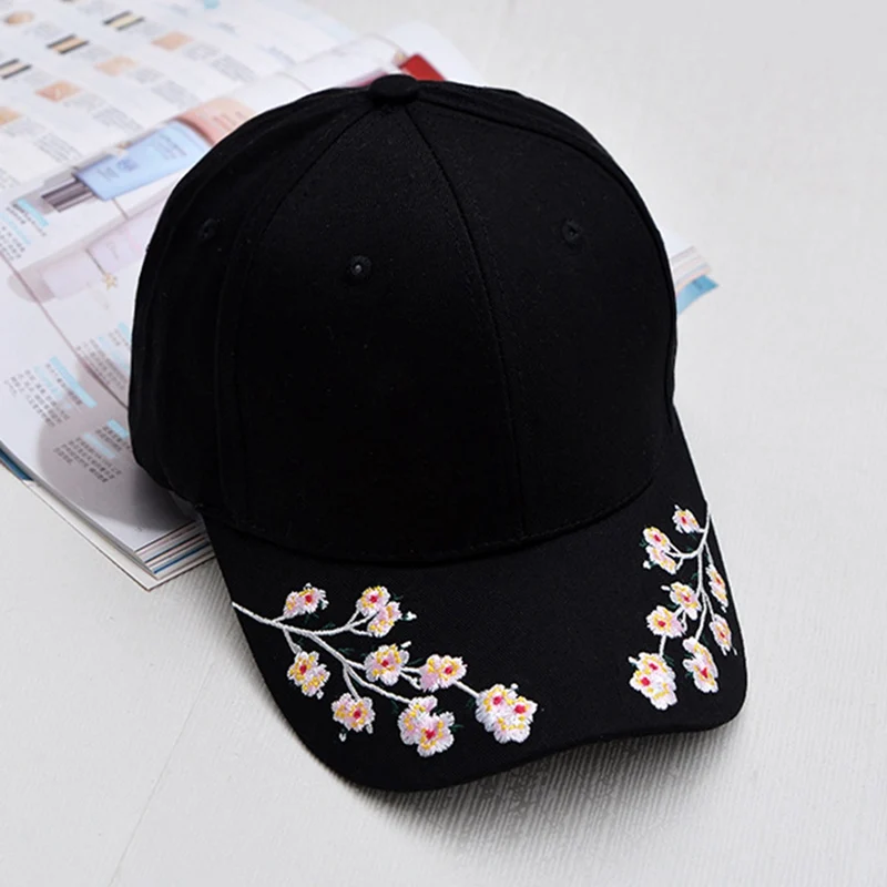 

Summer Brand New Plum Flower Embroidery Baseball Cap Ladies Caps