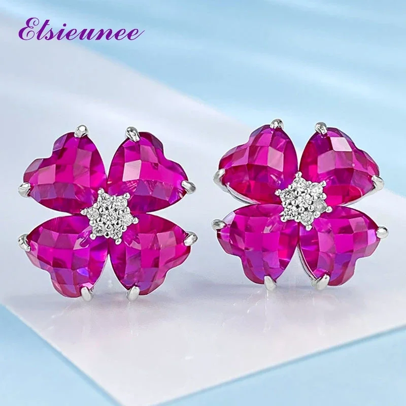 ELSIEUNEE романтические серьги-гвоздики из 100% стерлингового серебра 925 пробы в форме