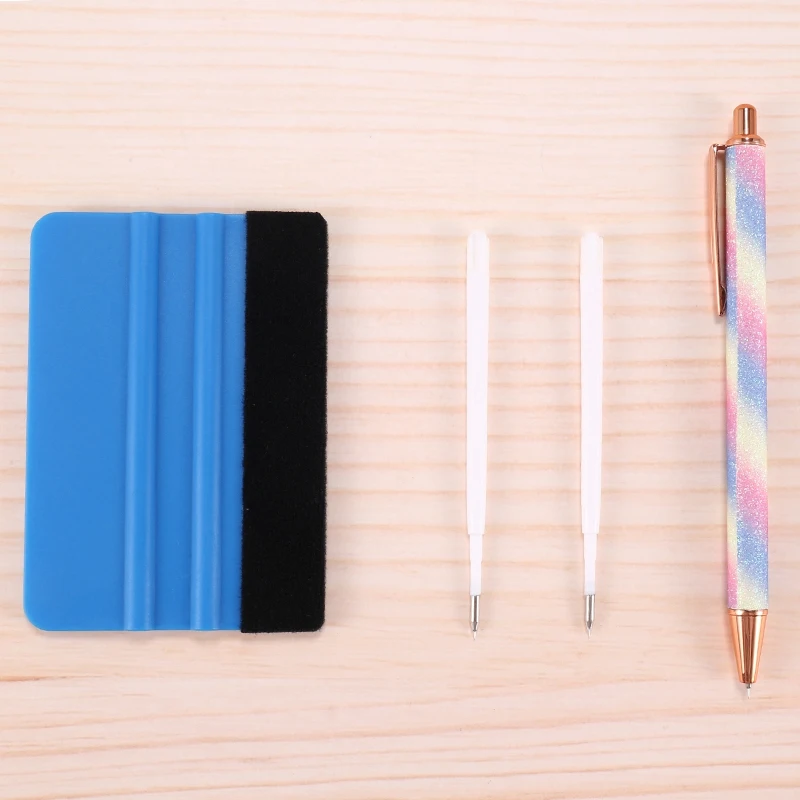 

4PCS Precision Pin Pen Set Craft Vinyl Weeding Tools Retractable Air Pin Pen Wrap Installation Kit With 2 Refills