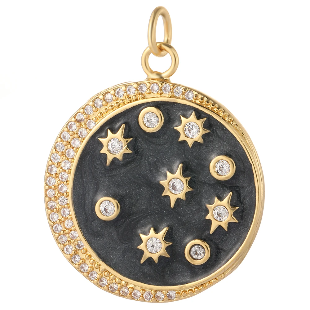 

Black Universe Blue Eyes Enamel Moon Star Sun CharmsDiy Necklace Earrings Bracelet Make Accessories Gold Cute Designer Charms