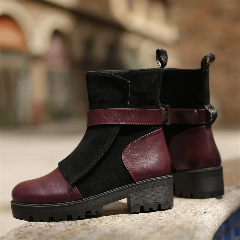 Women Ankle Boots 2022 Designer Luxury Winter Casual Low Heel Zip Plus Size Women Shoes Round Head Low Tube Women Boots