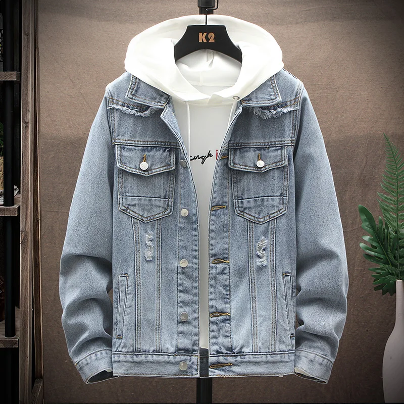 Мужская джинсовая куртка с длинным рукавом 6 цветов |