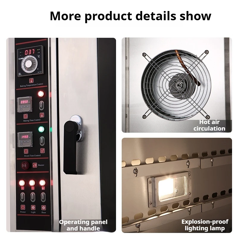 Электрическая коммерческая печь для увлажнения парового распыления