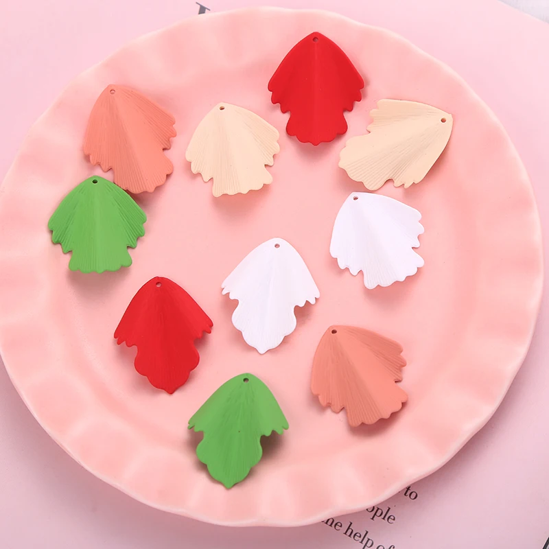 

10pcs/lot Cute Color Spray Paint Rubber Leaf Hair Pendant DIY Women's Fashion Jewelry Earrings Accessories Wholesale