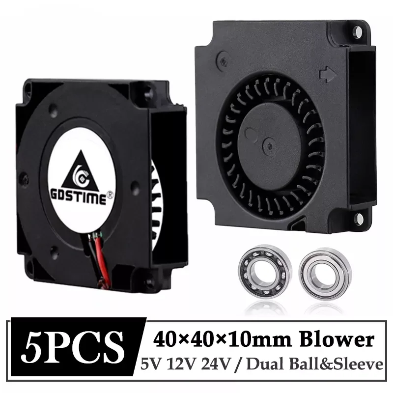 

5PCS Gdstime 4010 Blower 40MM 40x40x10MM 5V 12V 24V 2Pin DC Cooler Small Cooling Fan FOR 3D PRINTER PART