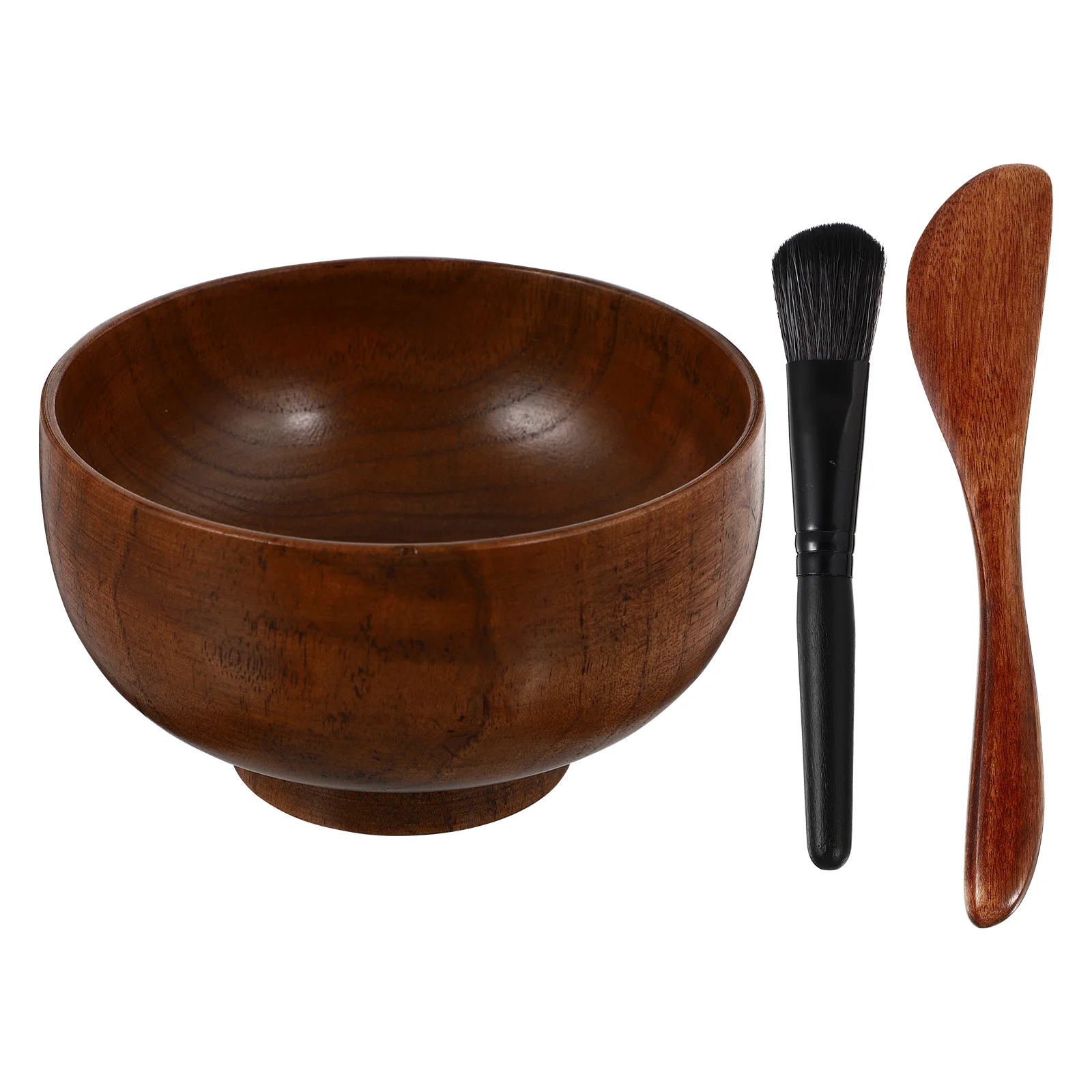 

Bowl Mixing Facial Diy Tool Wood Face Beautymask Silicone Cream Care Set Wooden Spatula Stick Facemask Skin Color Hair