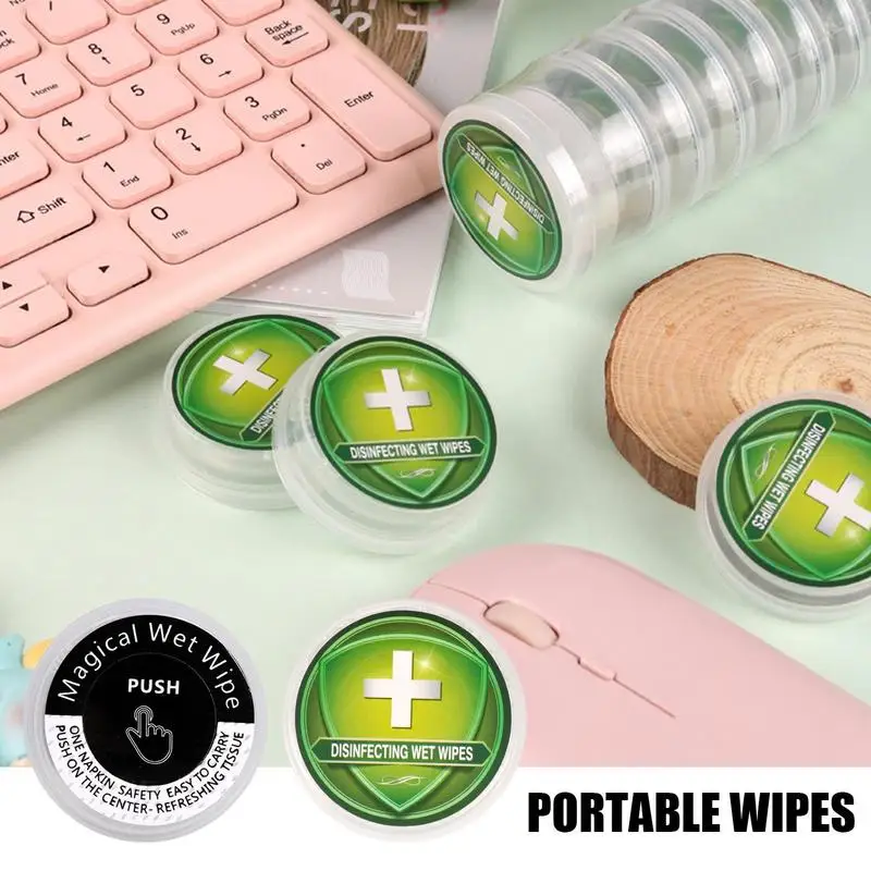10pcs Push-style Compressed Towel Tablets Compact Travel Coin Tissue Soft Toilet Tissues Pills For Home