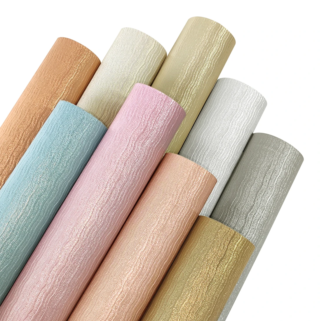 

Metallic Water Ripple Leathers Roll Patterns PU Fabric Faux Leather Sheets for Bows Bags Handbags Earrings DIY Material 30X135CM